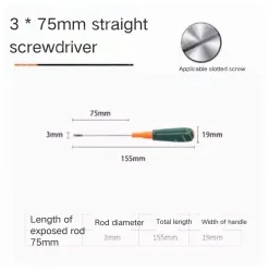 Slotted screwdriver 3*75