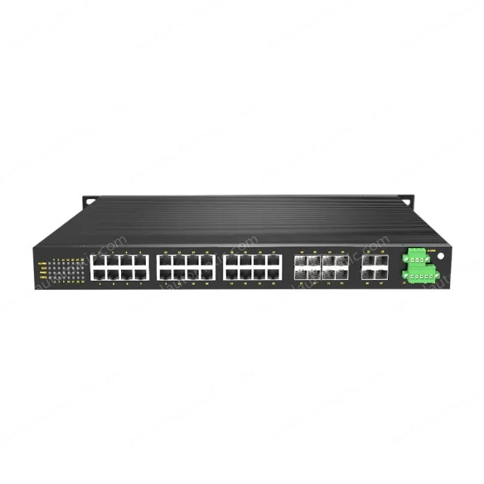 8 Ports Gigabit Combo + 4 Ports Gigabit SFP + 16 Gigabit T(x) Ports Rack-mount Managed Industrial Ethernet Switch