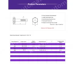 Half thread external hexagonal bolt M16*100
