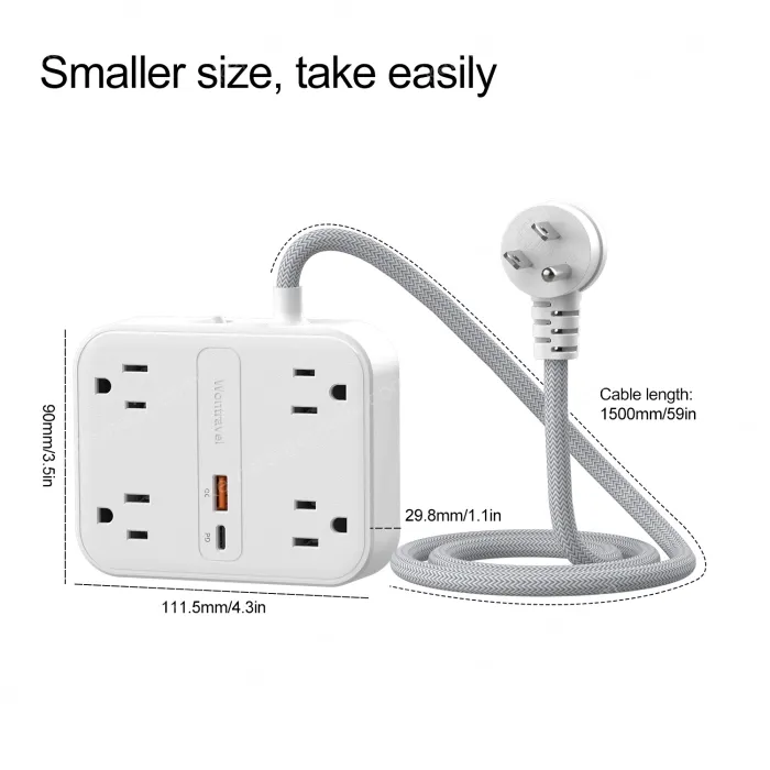 20W PD 4AC Outlets Power Strip