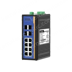 4 Ports Gigabit SFP + 8 Ports Gigabit RJ45 Din-Rail Managed Industrial Ethernet Switch