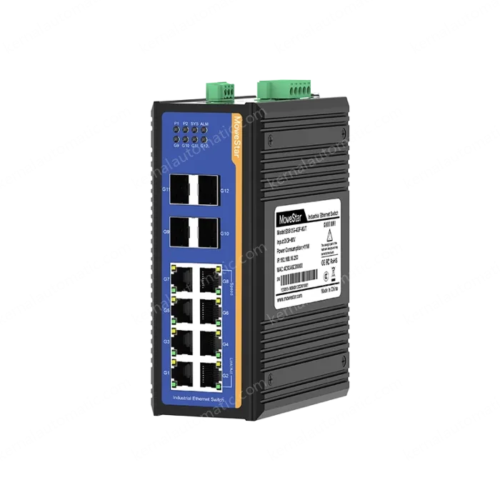 4 Ports Gigabit SFP + 8 Ports Gigabit RJ45 Din-Rail Managed Industrial Ethernet Switch