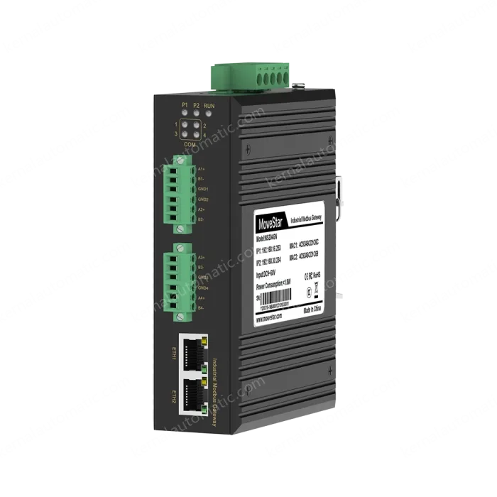 4 Ports RS485 to 2 Ports Ethernet Modbus Industrial Smart Gateway