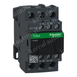 LC1D25P7C TeSys Deca Contactor, 3-pole (3NO), AC-3/AC-3e, <=440V, 25A, 230VAC, screw terminal