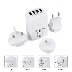 Newest product ,Universal travel adapter with 4 USB KRUSB-WLG3340B