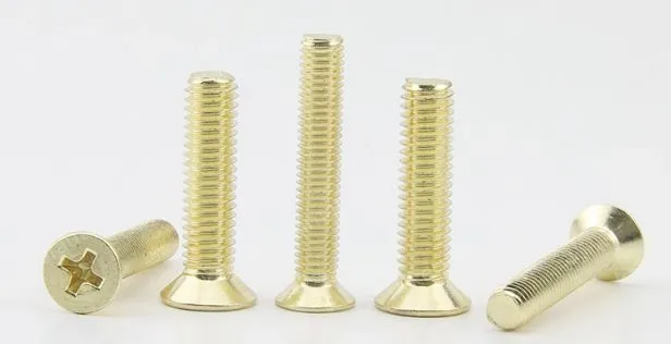 Golden Flat Head Screws M3*75