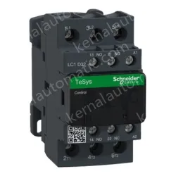LC1D32M7 IEC contactor, TeSys Deca, nonreversing, 32A, 20HP at 480VAC, up to 100kA SCCR, 3 phase, 3 NO, 220VAC 50/60Hz coil, open