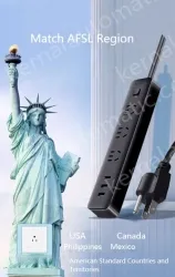 Lightning protection Master switch 6 jacks 1.8m