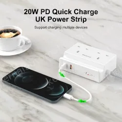 20W PD Quick Charger UK Power Strip