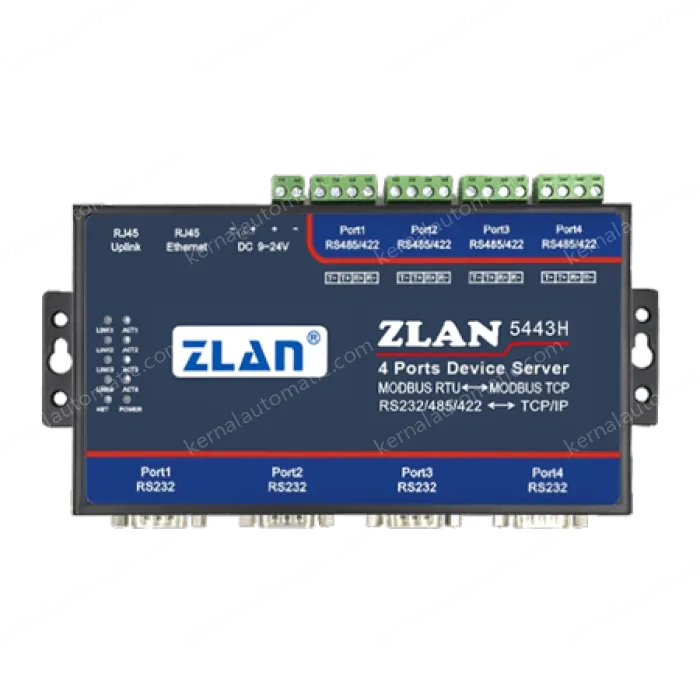 4 RS232 serial ports and 4 RS422/485 serial ports Serial Device Server