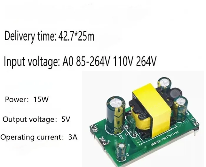 AC-DC buckmodule: 220V to 5V 3A isolating switching power supply module with Pins