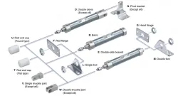 Standard Type Double Acting, Double Rod CJ2W Series ø6, ø10, ø16