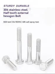 Half thread external hexagonal bolt M8*90