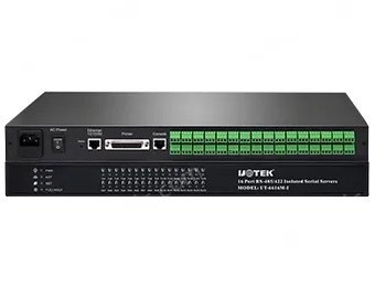 UOTEK 10/100M TCP/IP to 16 Ports RS-485/422 Serial Device Server with Lightning Isolation