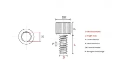 Cylindrical head hexagon socket screws M2.5*8