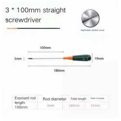 Slotted screwdriver 3*100