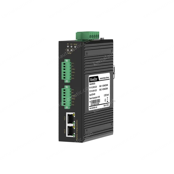 industrial-grade Modbus gateway 2-channel DIN-rail serial port server
