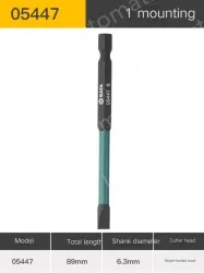 Single-head, slotted 6mm, total length, 89mm-05447