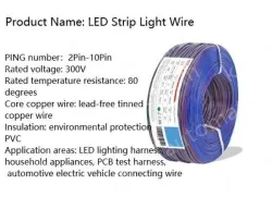 LED light connecting cable 22AWG*8 and (17/0.14TS)