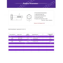 Half thread external hexagonal bolt M6*55