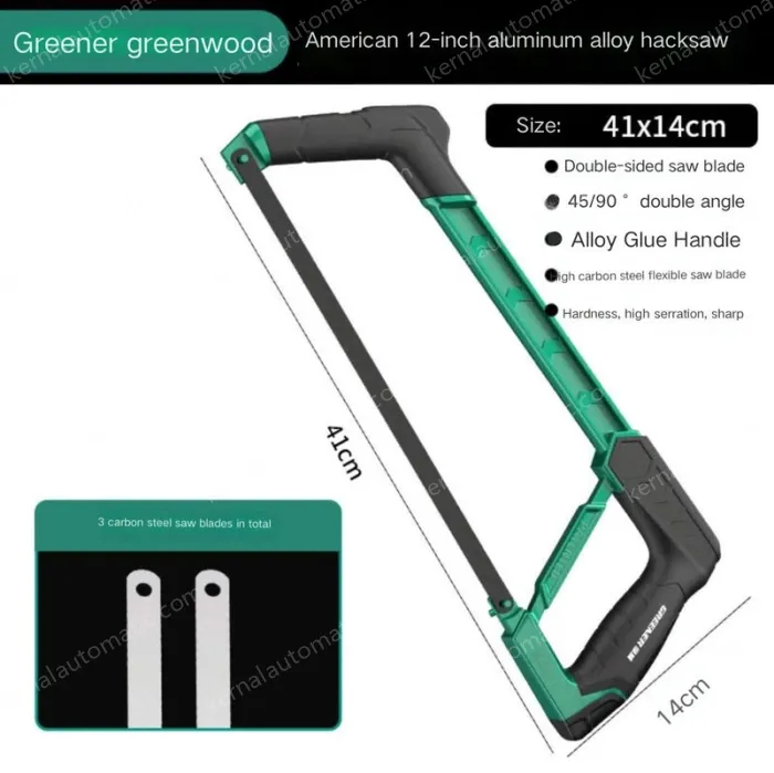 Industrial Heavy Duty 12 inch all-aluminum hacksaw stand with 3 carbon hacksaw blades