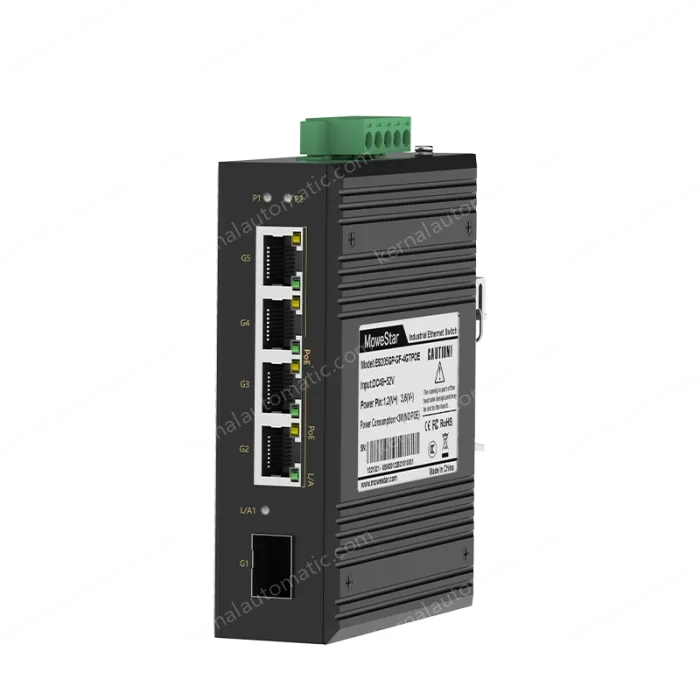 1 Port Gigabit SFP + 4 Ports Gigabit PoE RJ45 Din-Rail Unmanaged Industrial PoE Switch