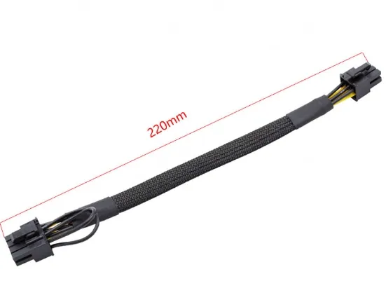 6PIN to 8PIN Server Power Cable Graphics Card Cable Mesh Sleeve Protection 22cm