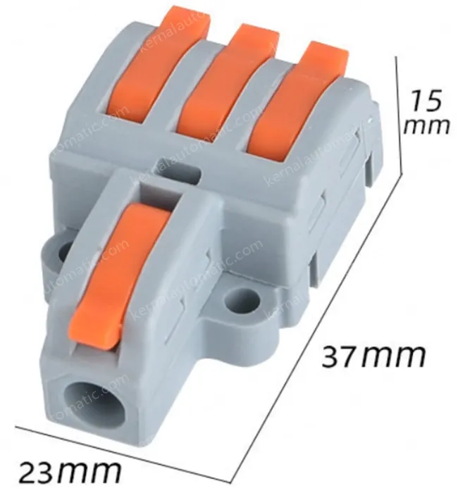 Quick terminal blocks-6 square one in and three out