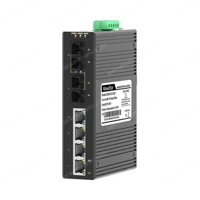 2 Ports 100M F(x) + 4 Ports 10/100M T(x) Din-Rail Unmanaged Industrial Ethernet Switch