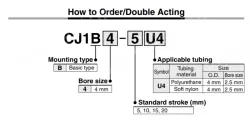 Double Acting CJ1 Series Bore Size &oslash;4