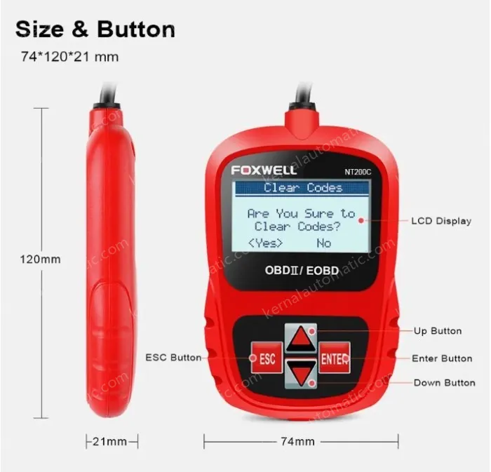 FOXWELL NT200C OBDII/EOBD Code Reader Scanner Code Reader