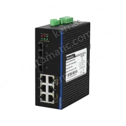 2 Ports 100M F(x) + 6 Ports 10/100M T(x) Din-Rail Unmanaged Industrial Ethernet Switch