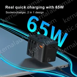 New GaN 65W PD Super Fast Charge Travel Adapter