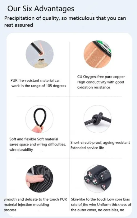 5 core 4 core 2 core sensor cable 24 AWG 3 pole