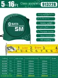 Class 1 accuracy - 5 m / 16 ft - ruler width 19mm - 91322B