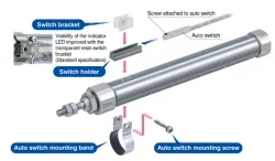Standard Type Double Acting, Double Rod CJ2W Series ø6, ø10, ø16