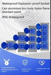 Explosion-proof cast aluminium duplex 5-hole red