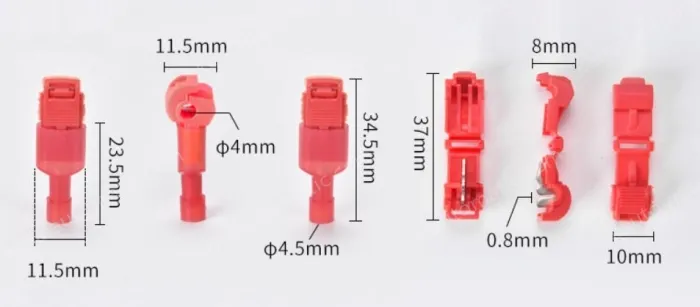 T1 red 0.3-1.5 square cord-T-type no-break wire terminal