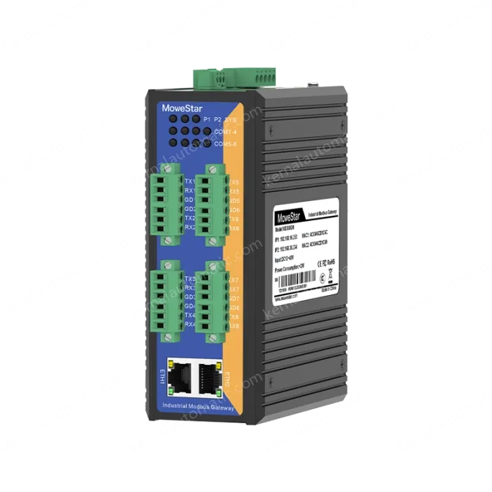 8 Ports RS232 to 2 Ports Ethernet Modbus Industrial Smart Gateway