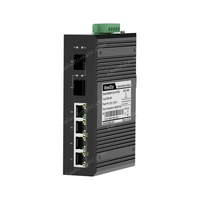 2 Ports Gigabit SFP + 4 Ports Gigabit PoE RJ45 Din-Rail Unmanaged Industrial PoE Switch