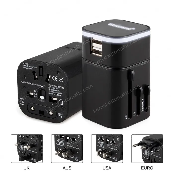 2USB travel adapter KRUSB-WLG3326B