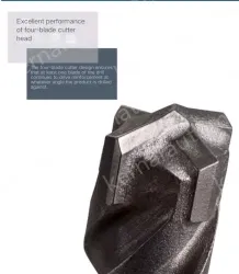 Four-pit 5 series rotary hammer drill bit 10x100x160